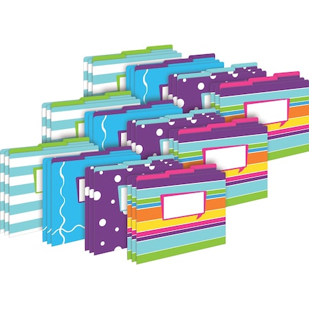 Barker Creek Happy Designer Letter-Size File Folders, Multi-Design Set, 36/Package 3932